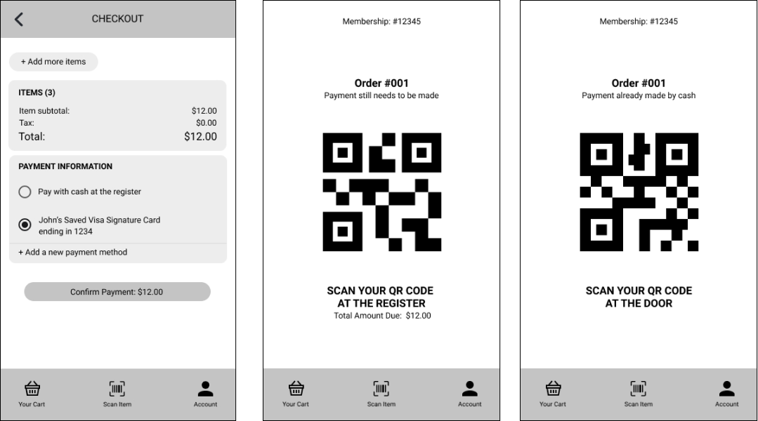the previous 'paper' prototype we made of our web app